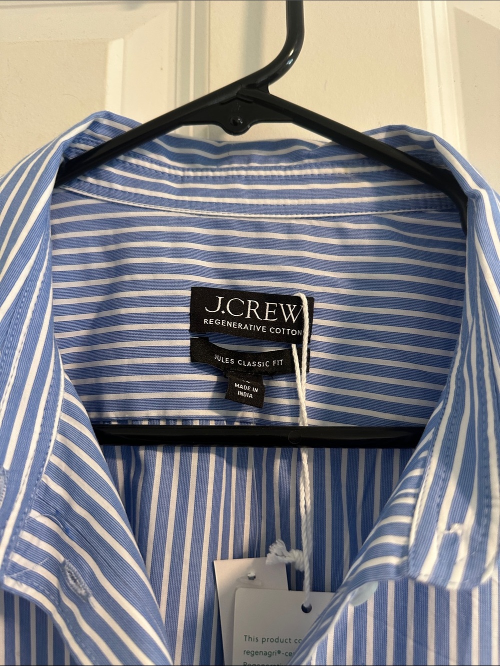 NWT J.Crew Jules Club-Collar Shirt in Striped Cotton Poplin size 14 - Picture 5 of 14